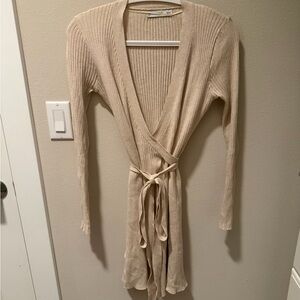 Mango Cream Ribbed Knit Top